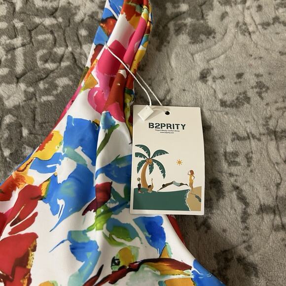 B2prity One Piece Floral Swim Suit Size 2XL Tummy Control V Neck Swimsuit - Picture 5 of 11